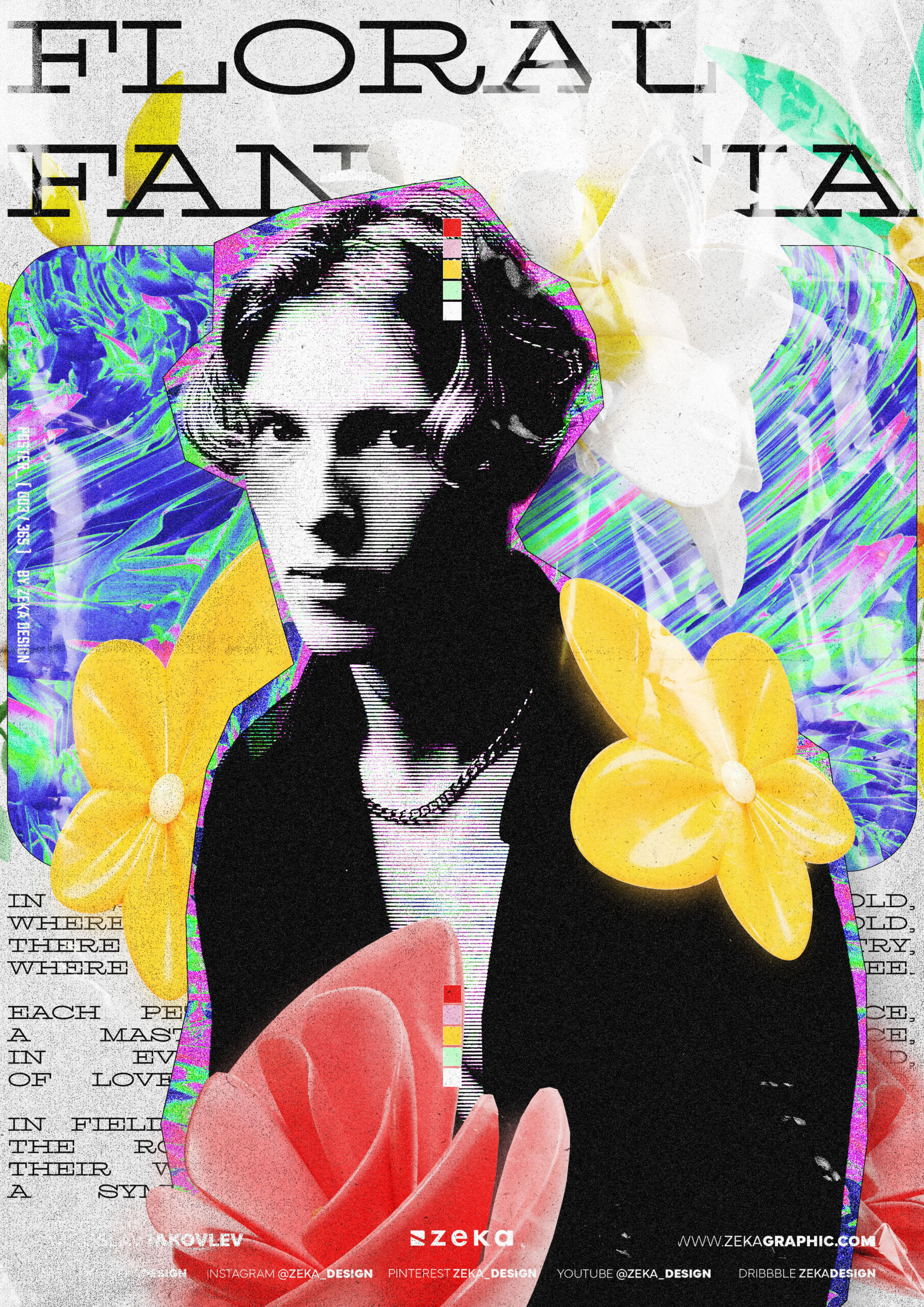 0003 Floral Fantasia Poster Design by Zeka Design