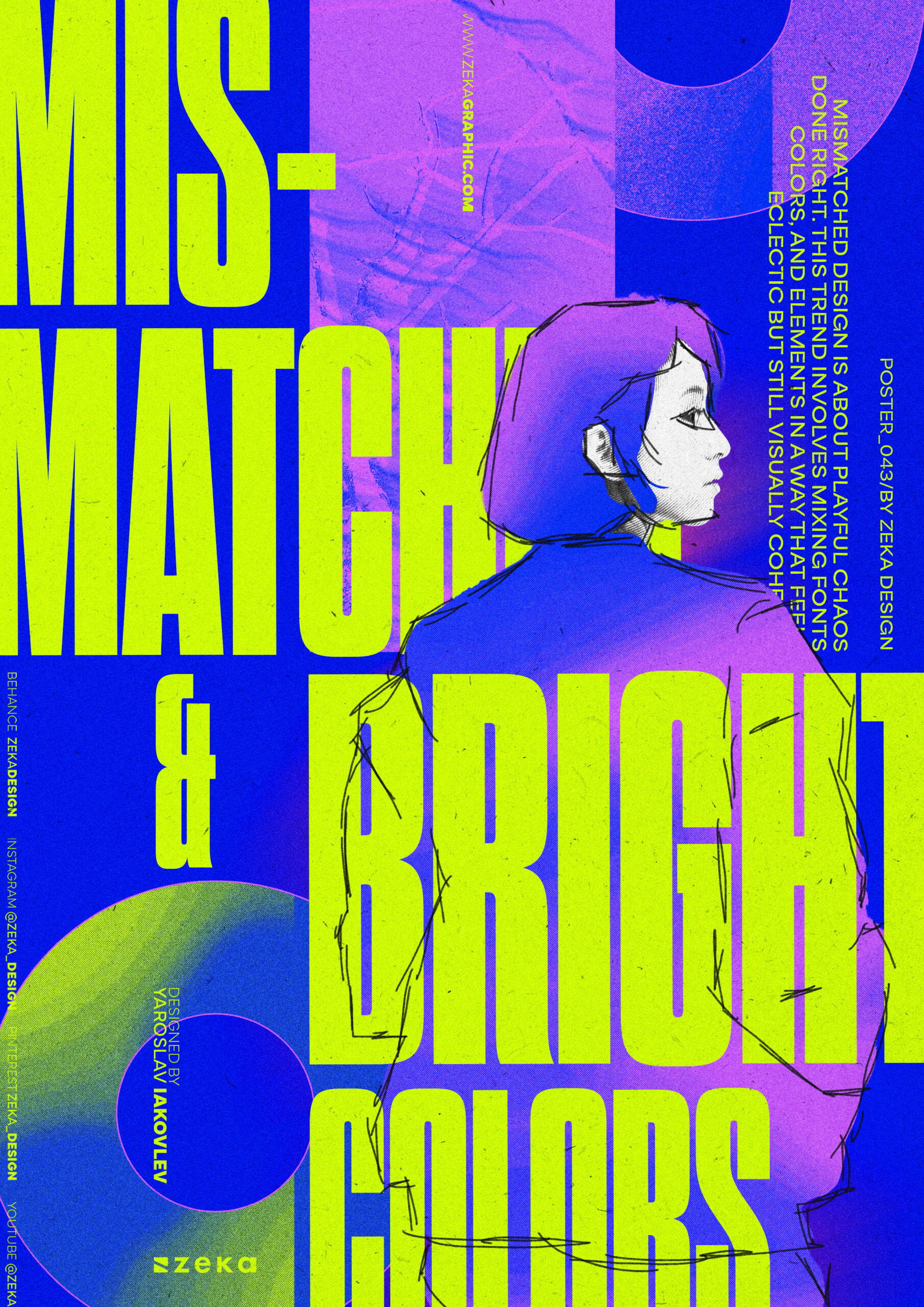 0043 Mismatched And Bright Colors Graphic Design Trends 2025 by Zeka Design