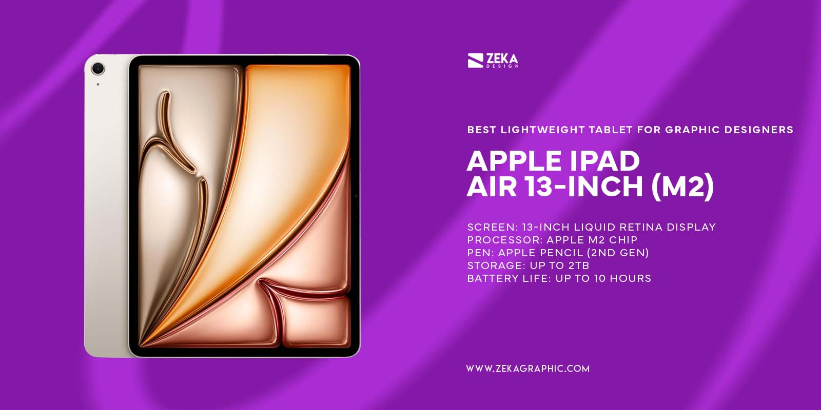 Apple iPad Air 13-inch M2 Best Lightweight Tablet for Graphic Designers