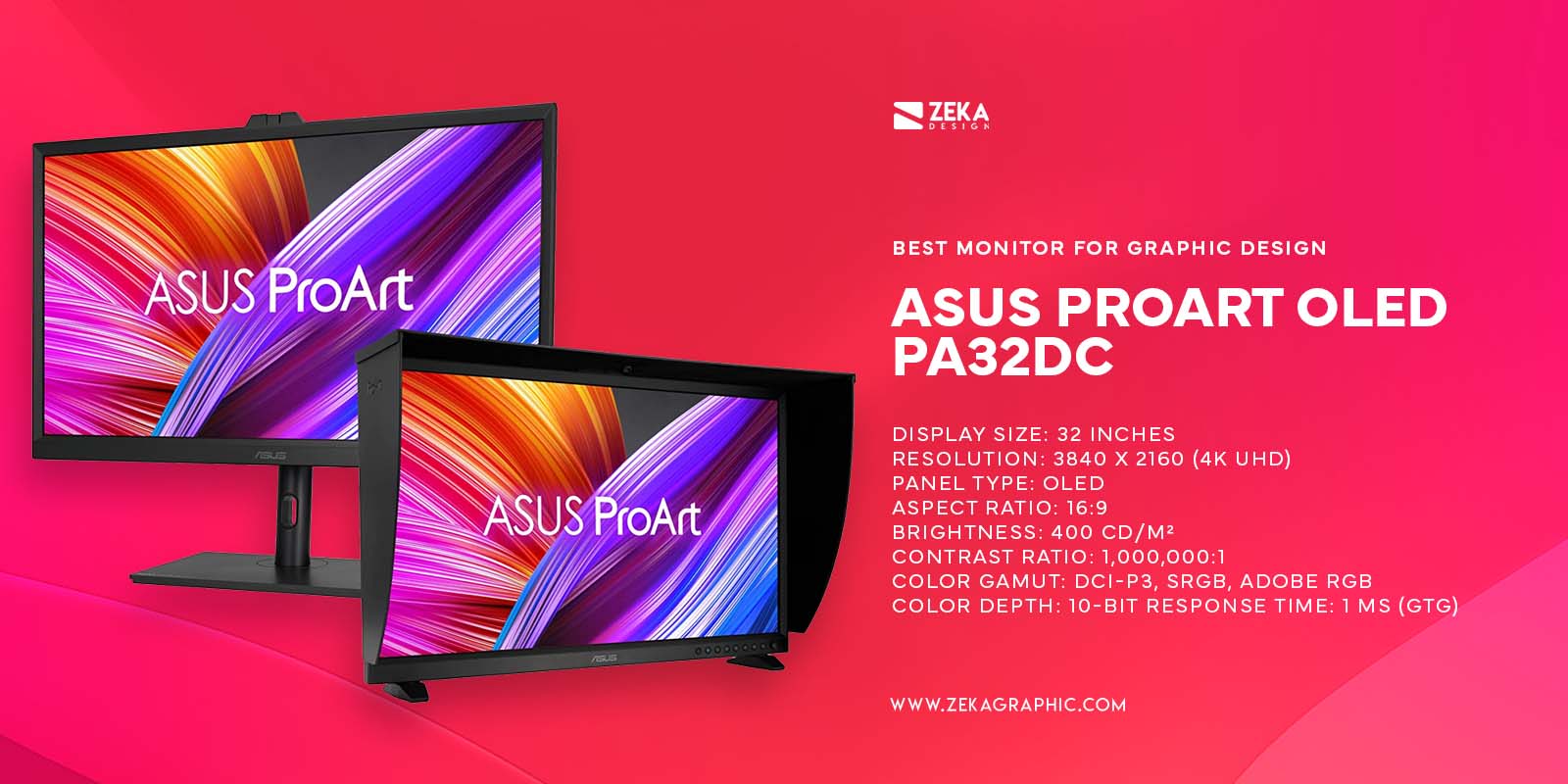 Asus ProArt OLED PA32DC Best High-End monitor for graphic design