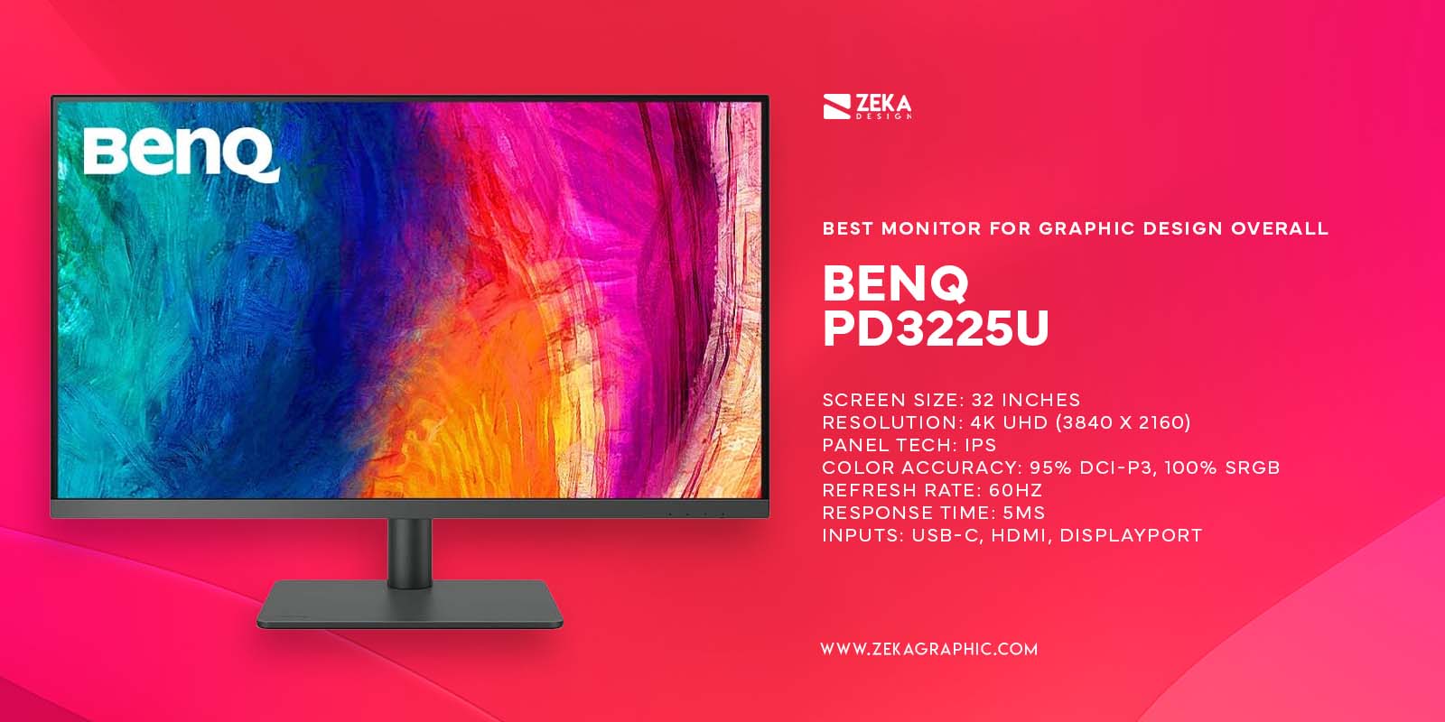 BenQ PD3225U Best Monitor for Graphic Design Overall