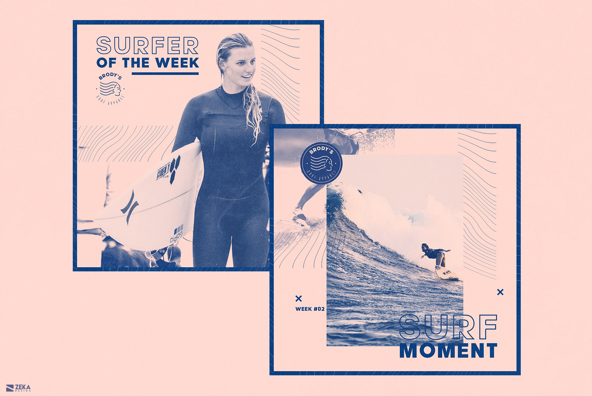 Brodys Surf Logo Design Brand Identity Design Concept by Zeka Design