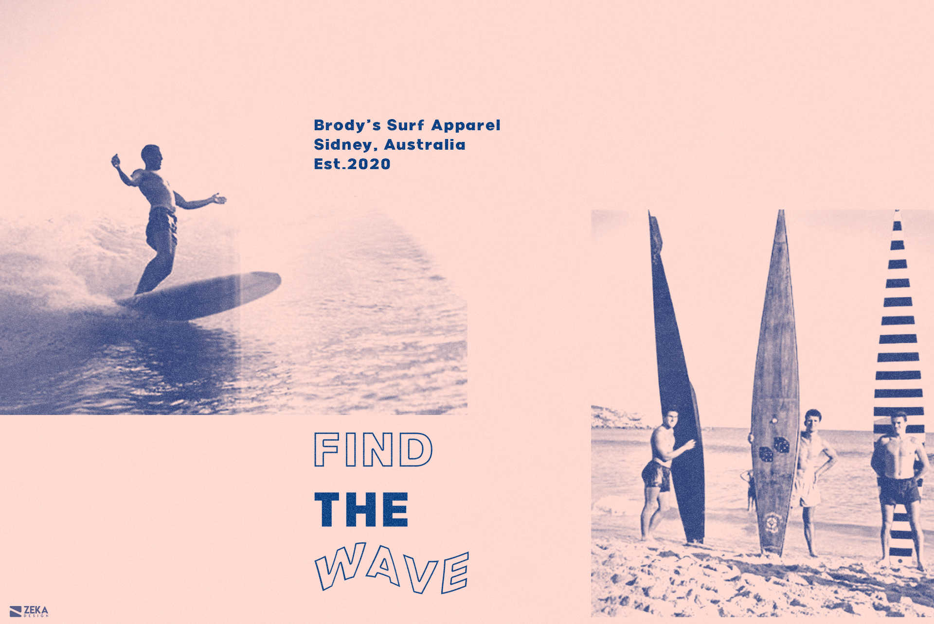 Brodys Surf Logo Design Brand Identity Design Concept by Zeka Design