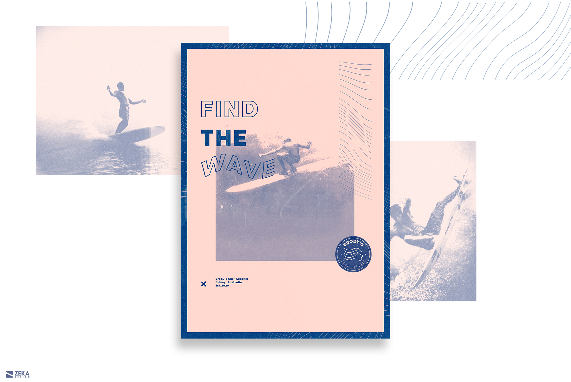 Brodys Surf Logo Design Brand Identity Design Concept by Zeka Design