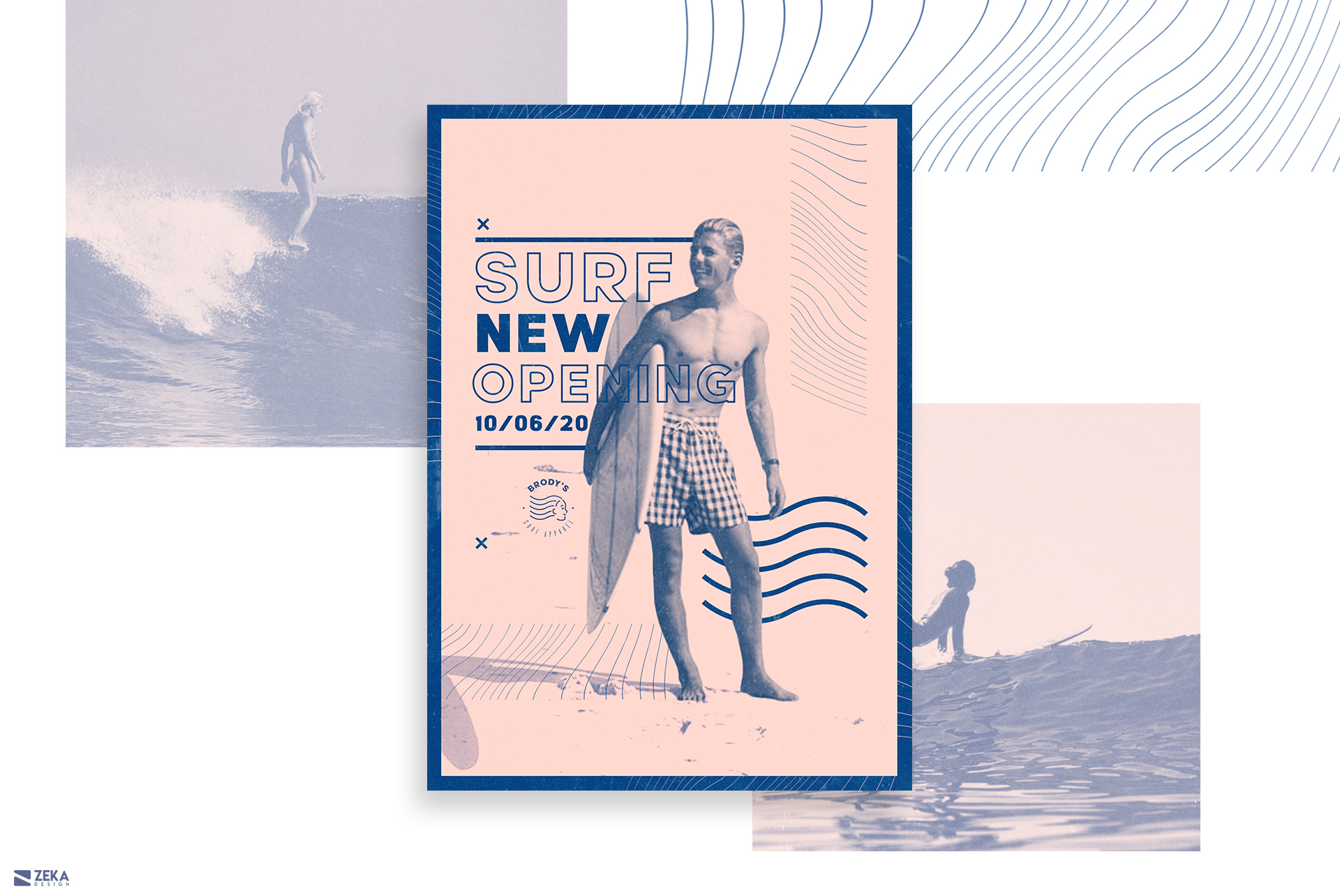 Brodys Surf Logo Design Brand Identity Design Concept by Zeka Design