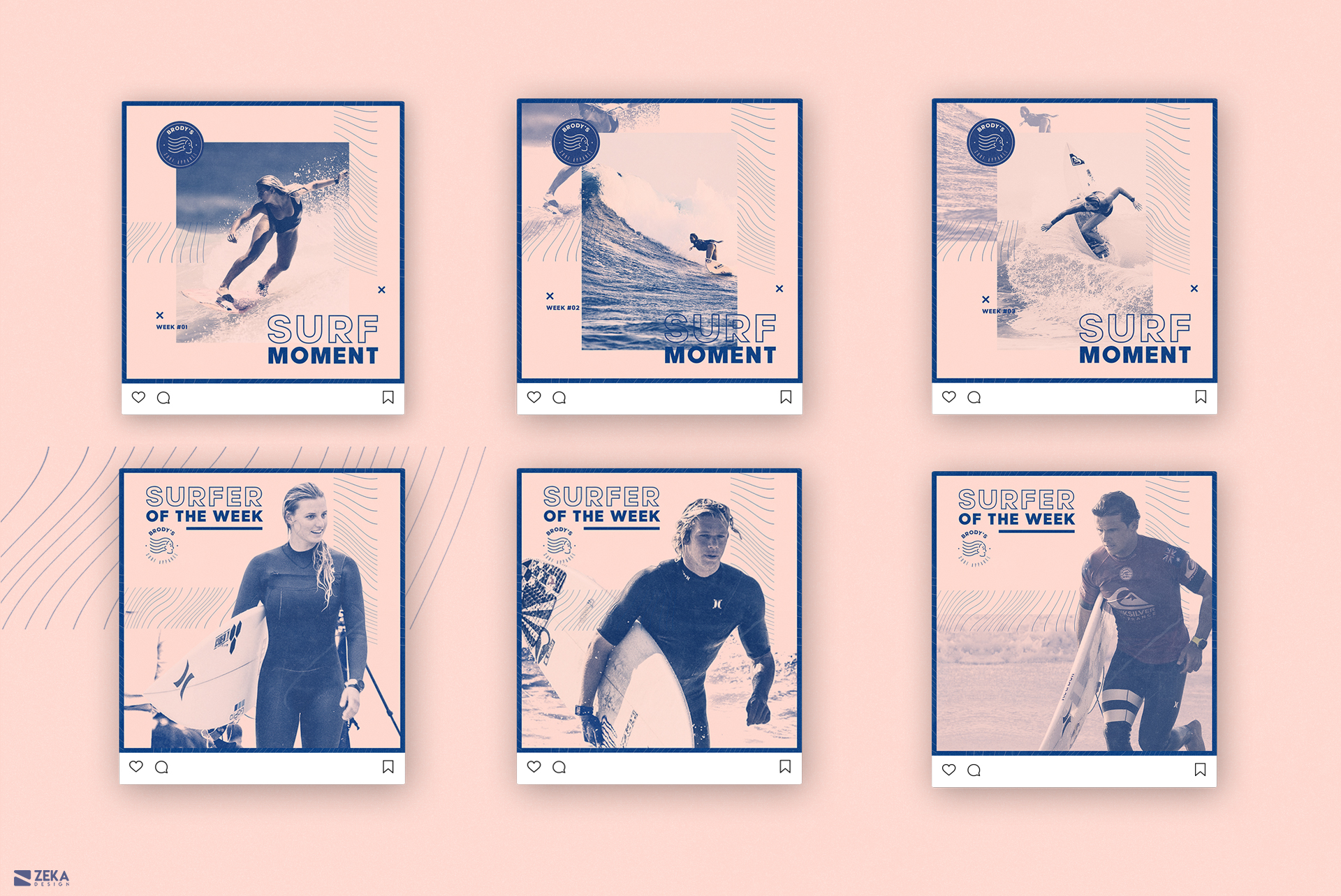 Brodys Surf Logo Design Brand Identity Design Concept by Zeka Design