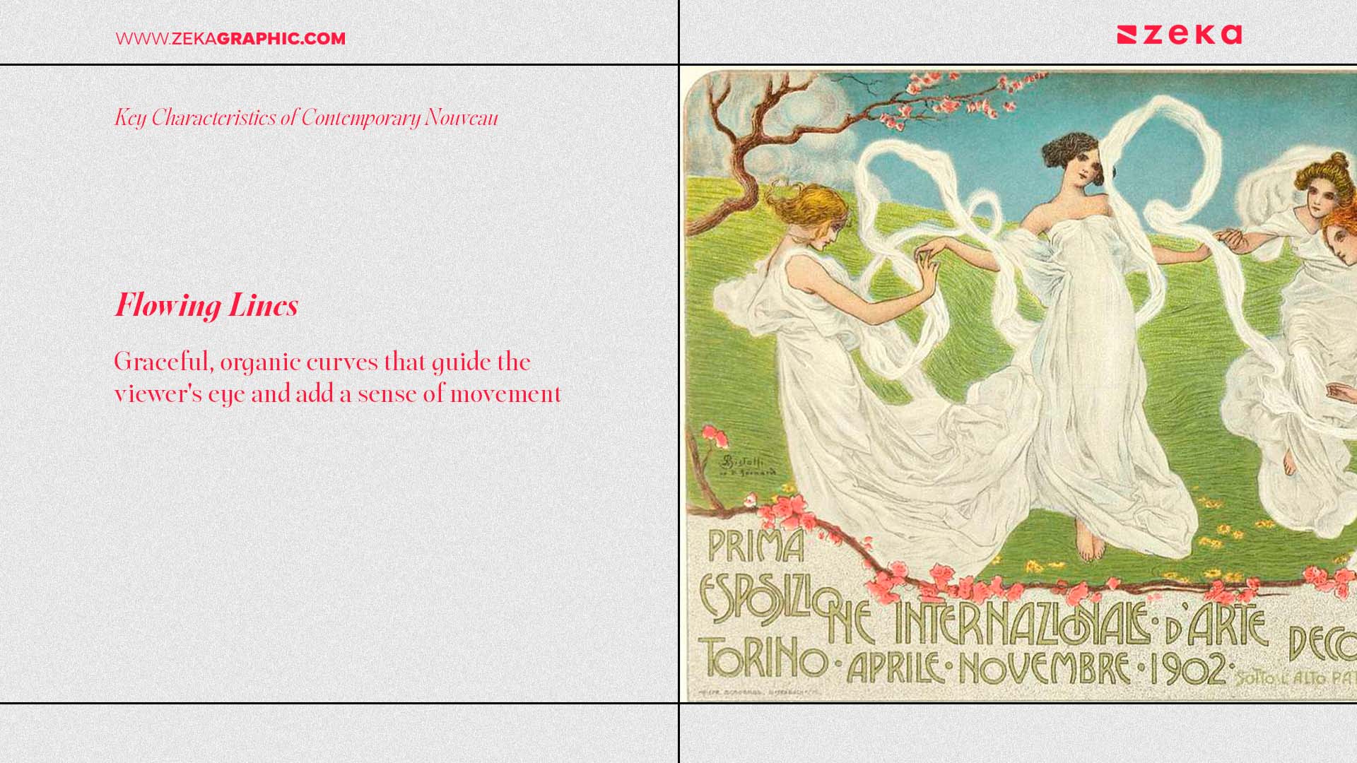 Characteristics of Contemporary Nouveau Flowing Lines