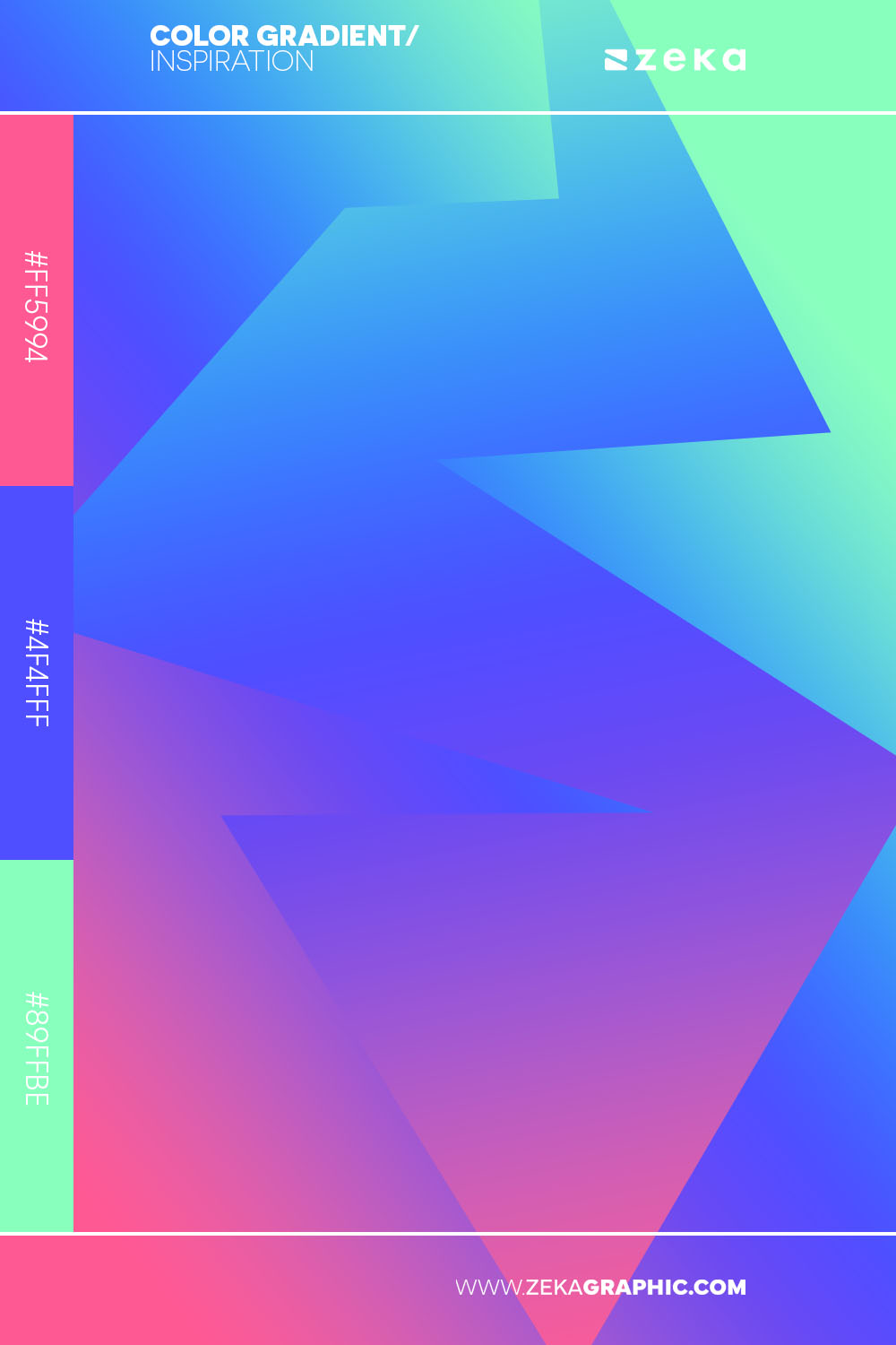 Color Gradient Inspiration 27 ff5994 4f4fff 89ffbe