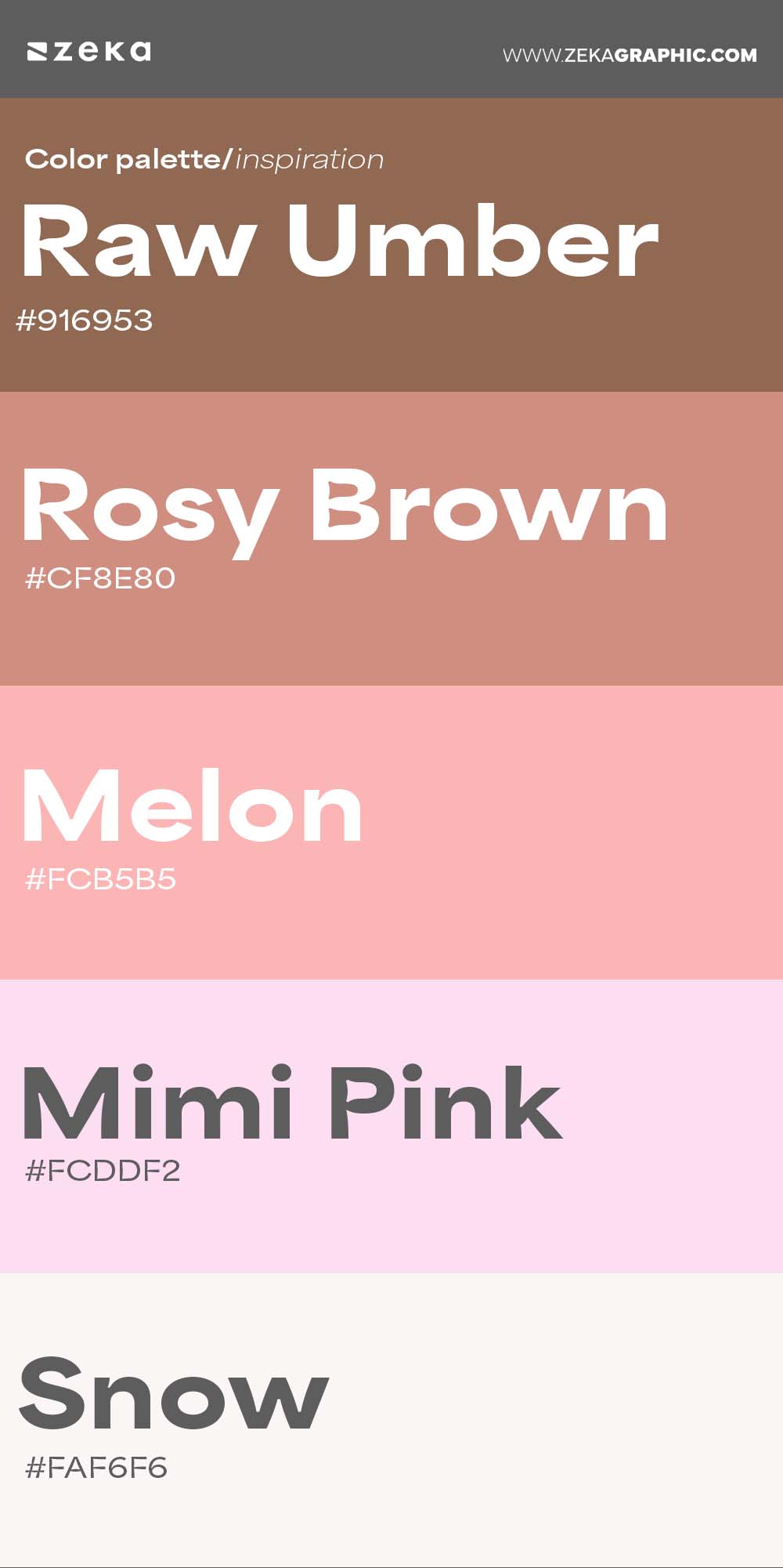 Color Palette Inspiration 13 #916953 #CF8E80 #FCB5B5 #FCDDF2 #FAF6F6