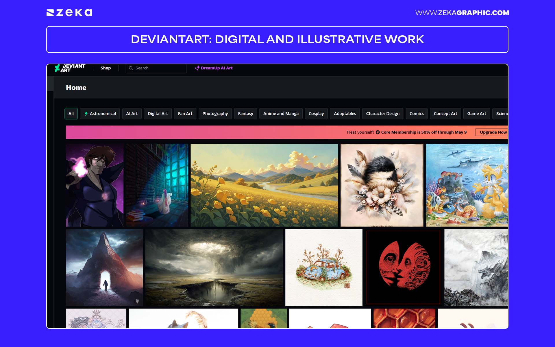 DeviantArt Niche Community for Digital and Illustrative Work