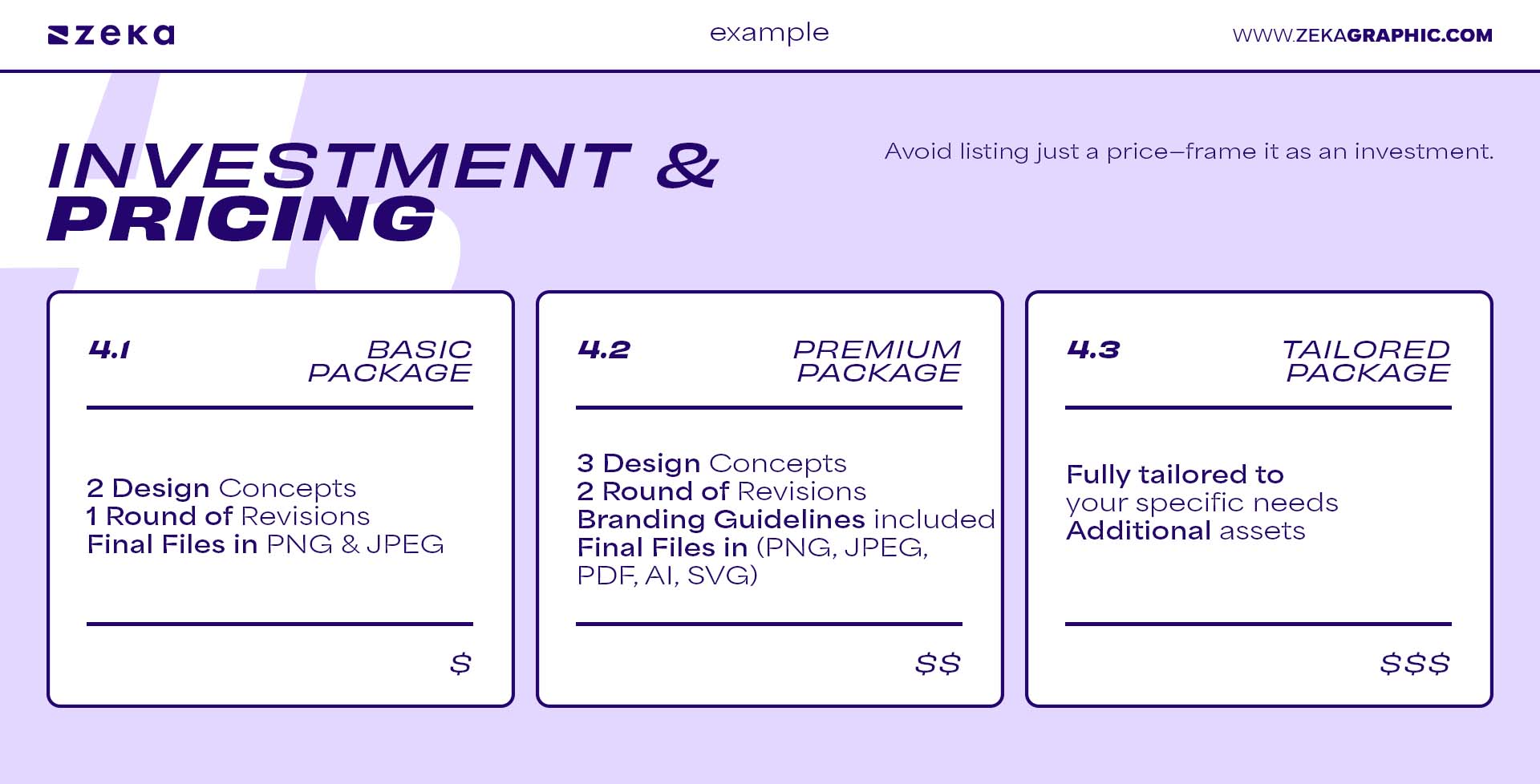 Essential Components of a Graphic Design Proposal Investment & Pricing