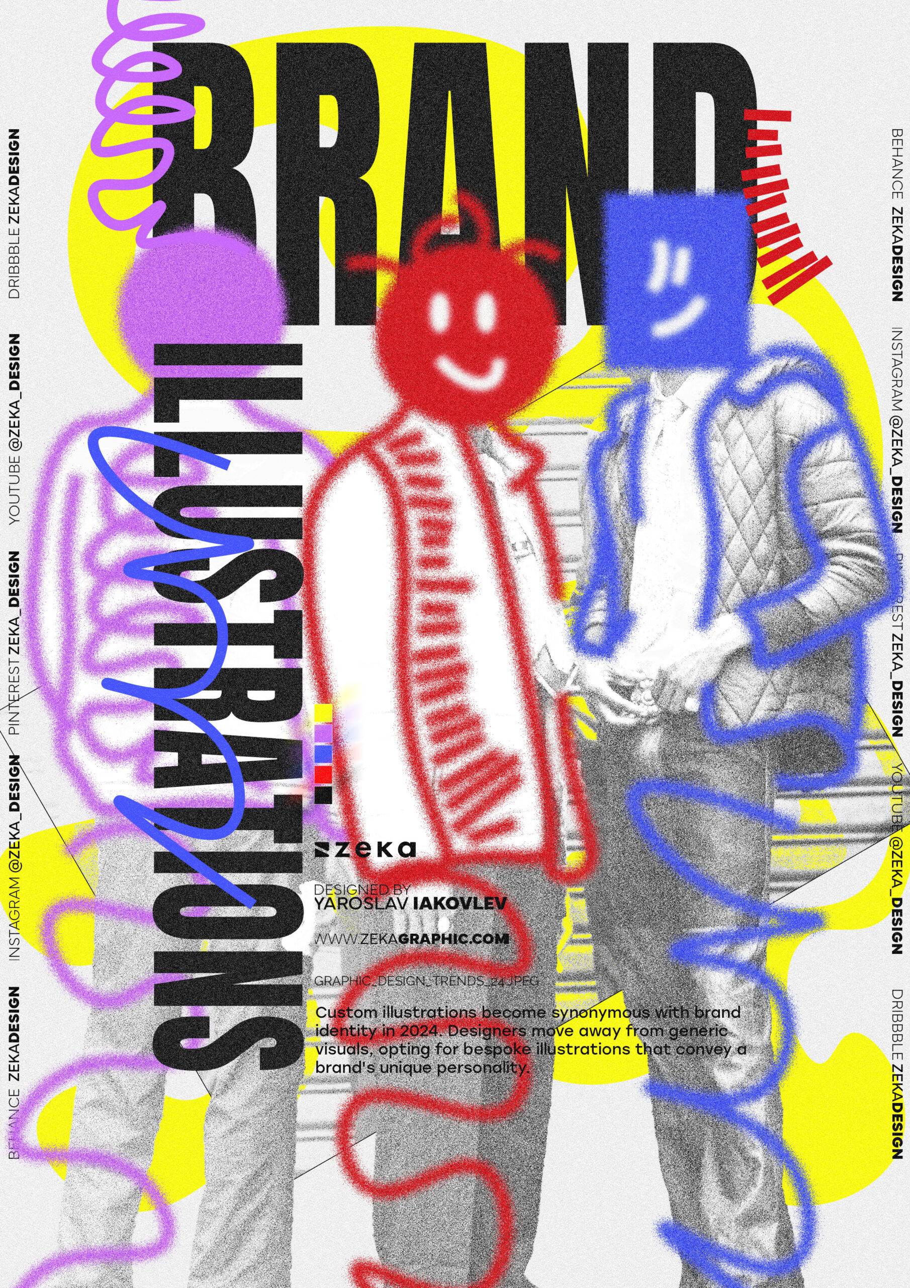 Graphic Design Trends 2024 Brand Illustrations