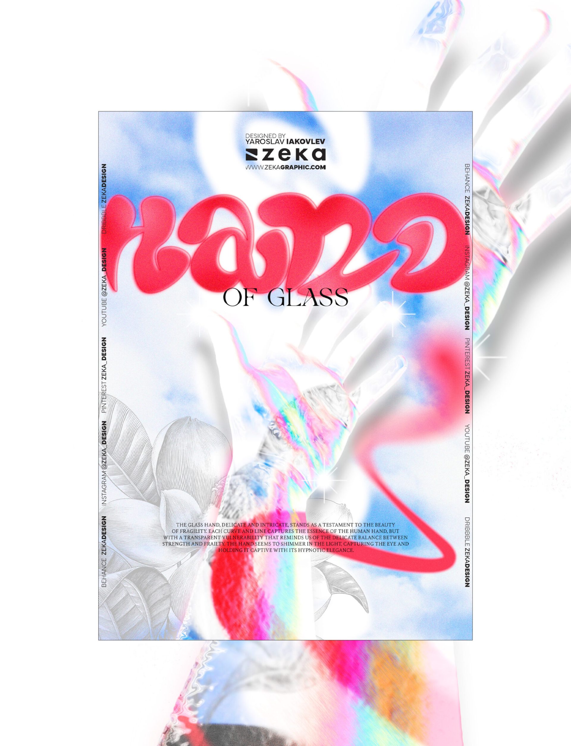 Hand Of Glass Poster Design and Custom Typography Inspiration by Zeka Design