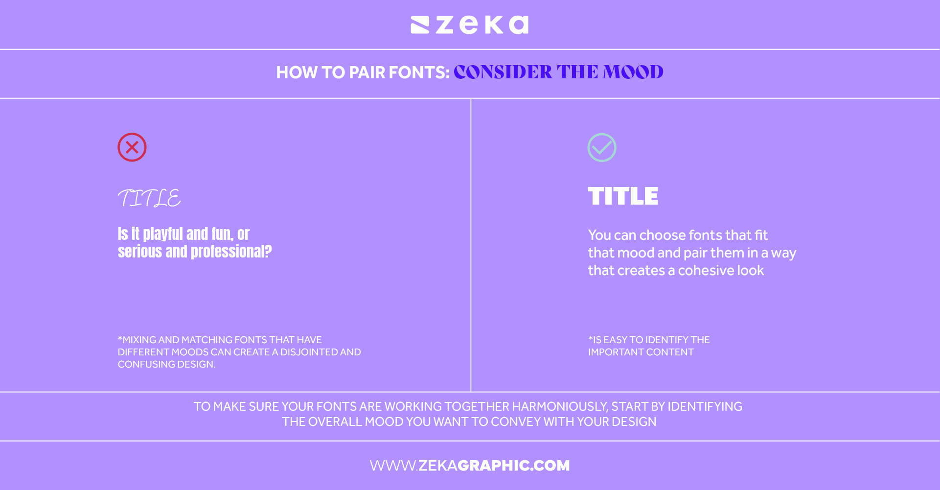 how to pair fonts Consider the mood