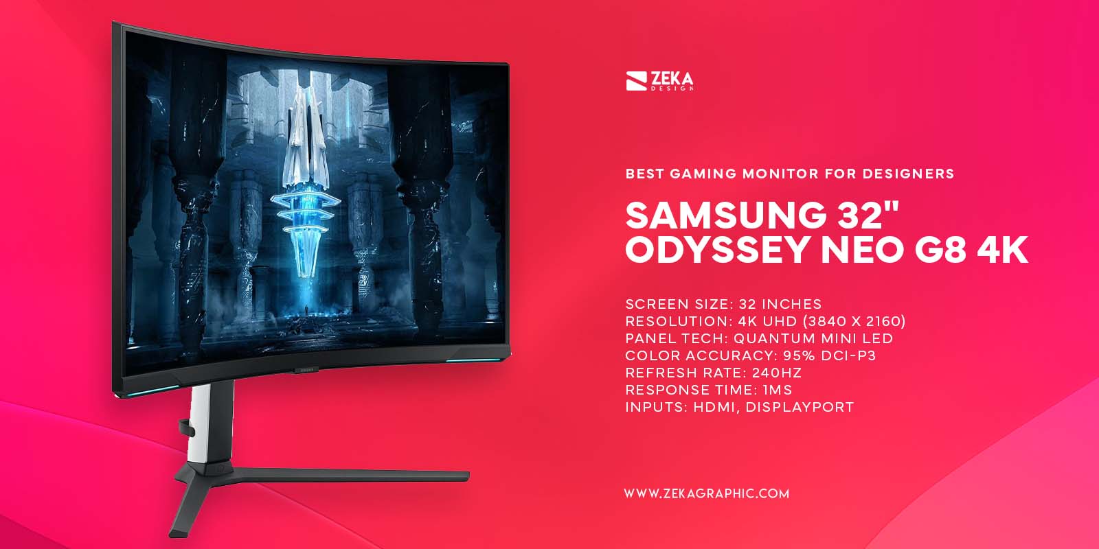 SAMSUNG 32_ Odyssey Neo G8 4K Best Gaming Monitor for Designers