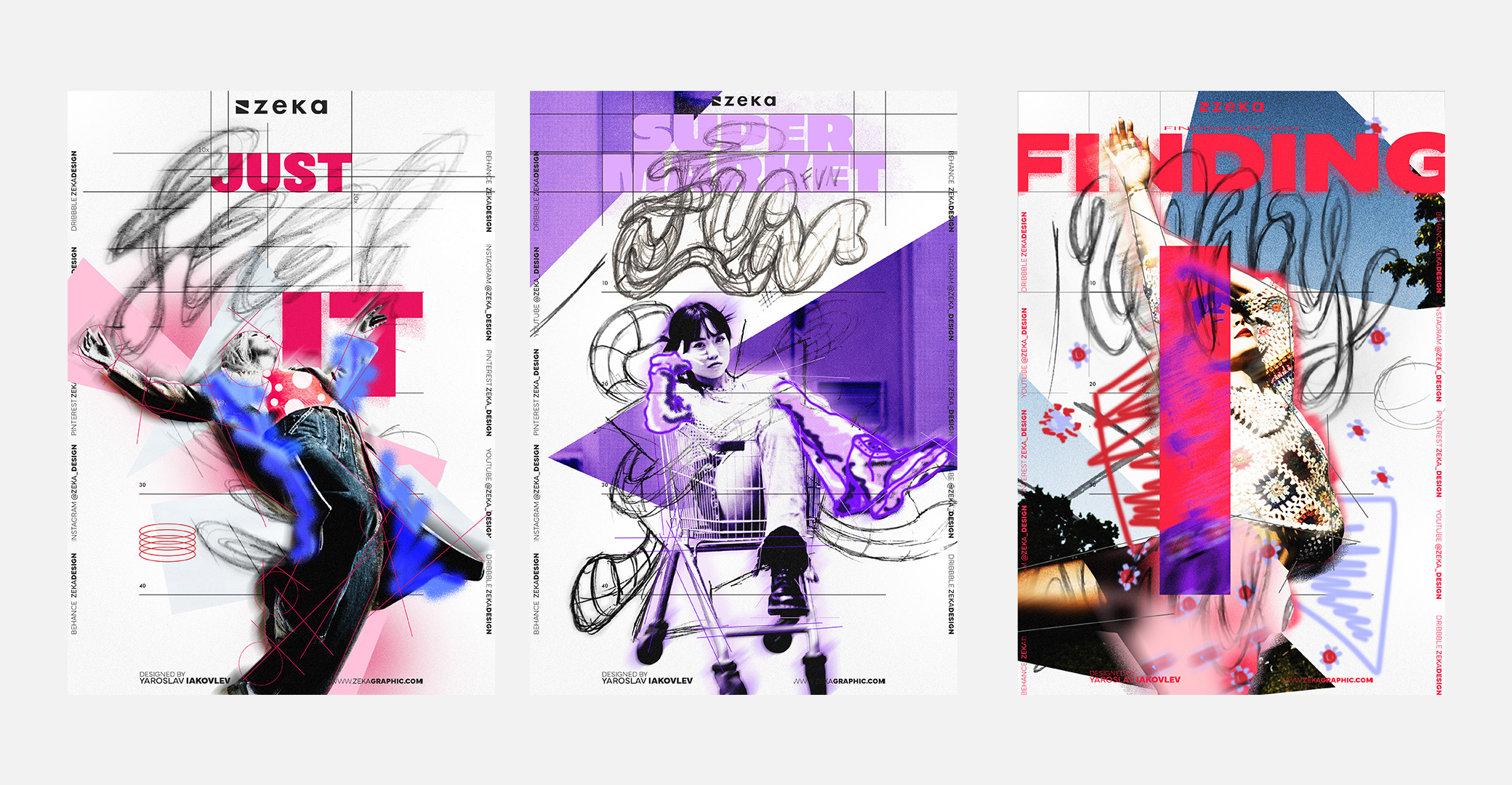 Sketch Pencil Drawings Poster Design 4-6