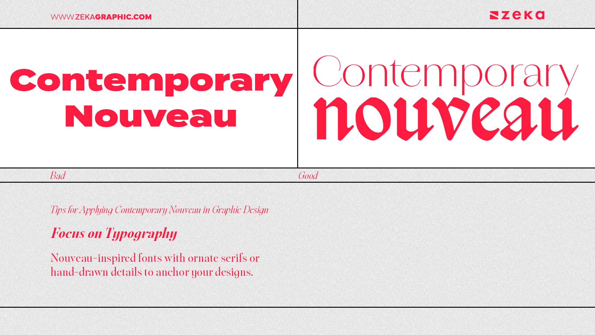 Tips for Applying Contemporary Nouveau in Graphic Design Focus on Typography