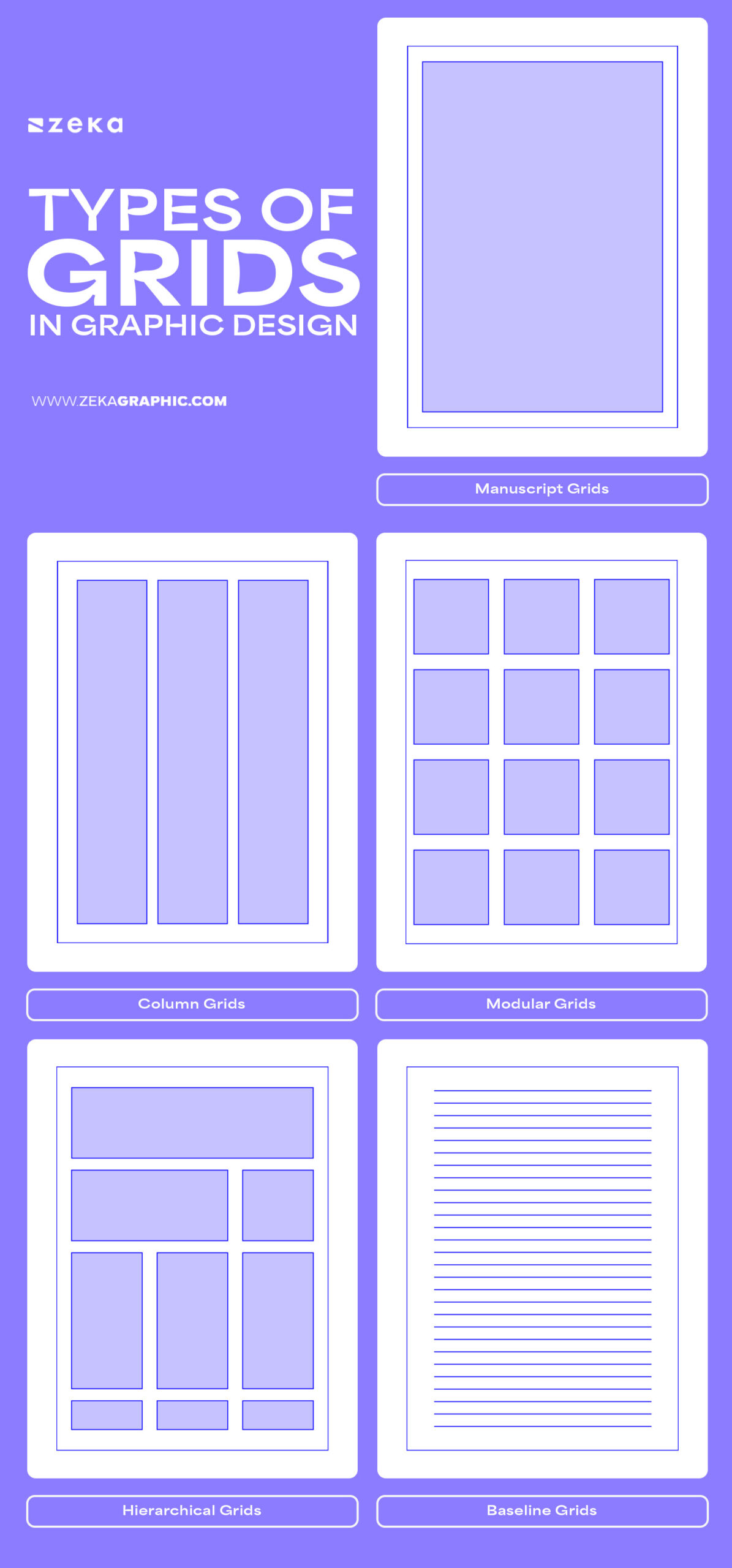 Types of Grids in Graphic Design infographic