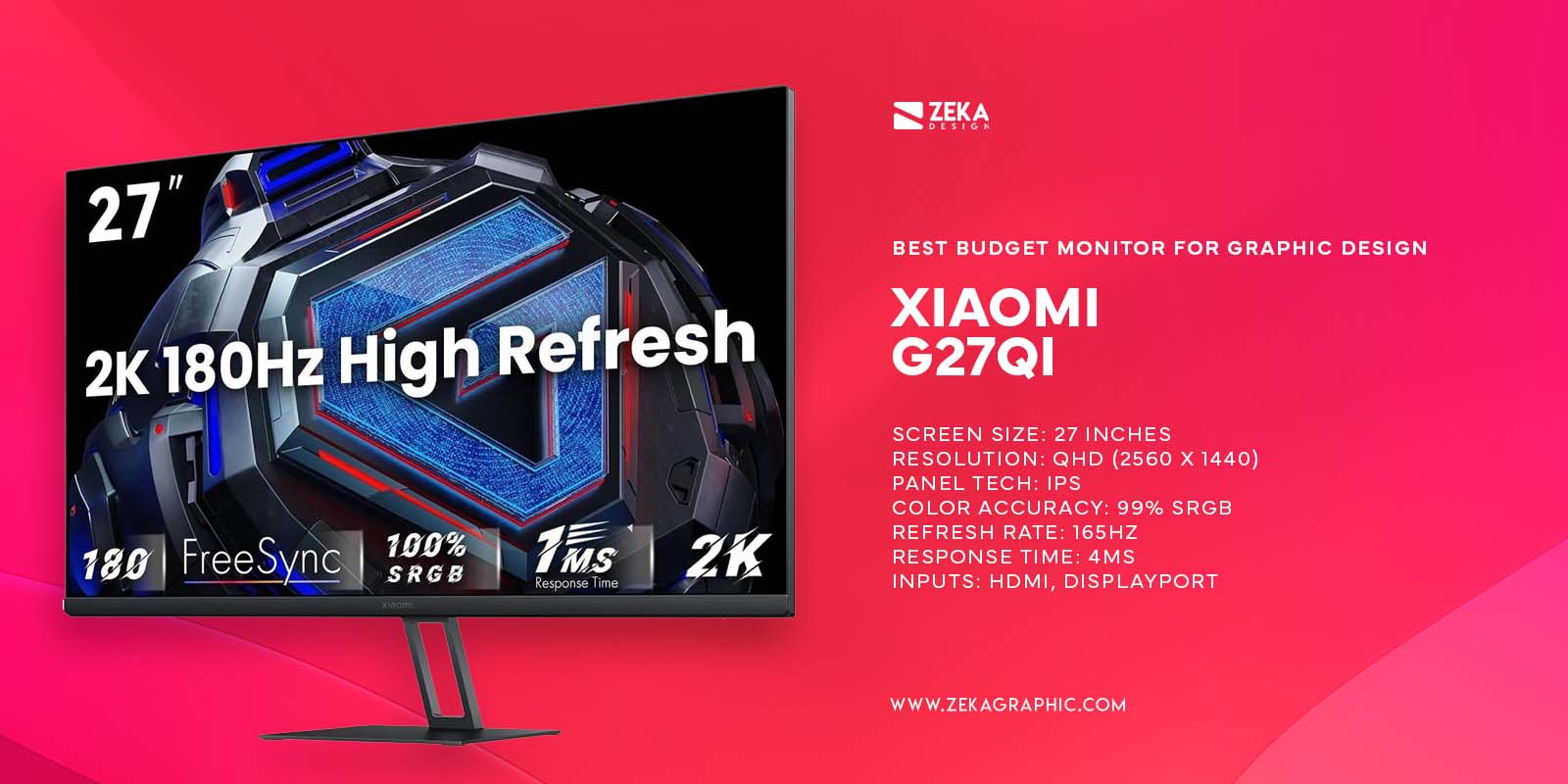 Xiaomi G27Qi Best Budget Monitor for Graphic Design